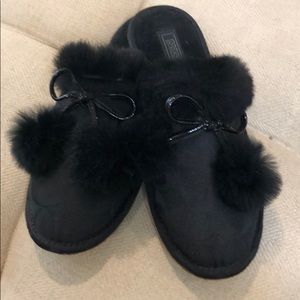 Black Coach Poppy Slippers